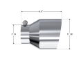 Picture of MBRP Universal T304 Stainless Steel Tip, 3in ID - 5in OD Out - 6-5in Length - Angle Cut Single Wall