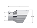 Picture of MBRP Universal T304 Stainless Steel Tip 3on ID - 5in OD Out - 8in Length Angle Cut Dual Wall