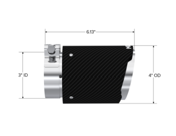 Picture of MBRP Universal Carbon Fiber Tip 3in ID - 4in OD Out - 6-13in Length Angle Cut Dual Wall