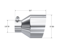 Picture of MBRP Universal T304 Stainless Steel Tip 2-5in ID - 5in OD Out - 6-5in Length Angle Cut Single Wall