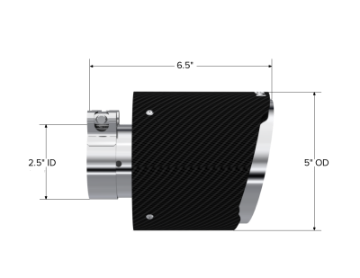 Picture of MBRP Universal Carbon Fiber Tip 2-5in ID - 5in OD Out - 6-5in Length Angle Cut Dual Wall