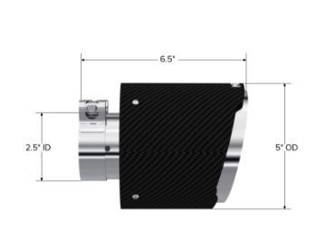 Picture of MBRP Universal Carbon Fiber Tip 2-5in ID - 5in OD Out - 6-5in Length Angle Cut Dual Wall