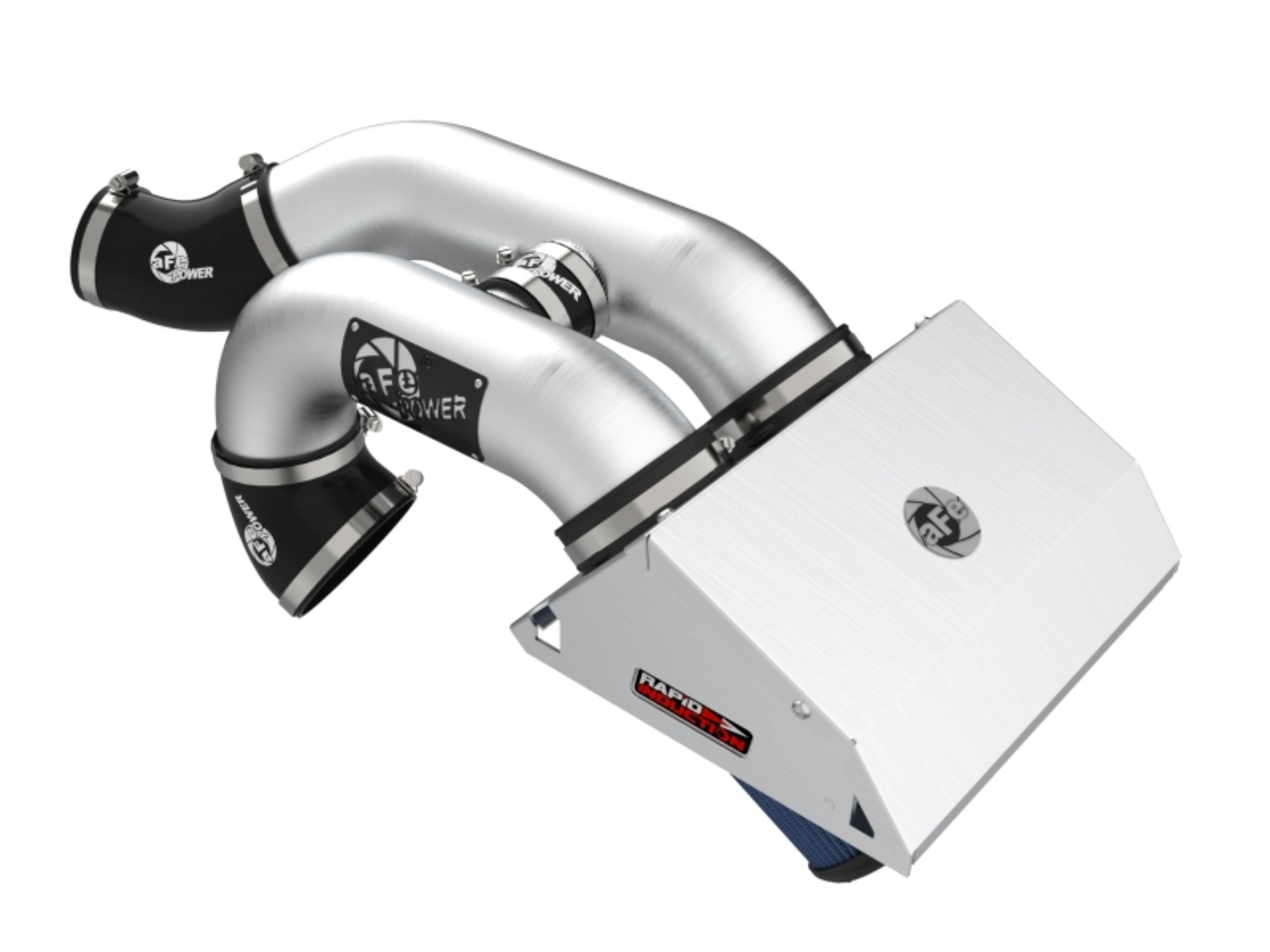 Picture of aFe Rapid Induction Pro 5R Cold Air Intake System Brushed 21-22 Ford F-150 Raptor V6-3-5L tt