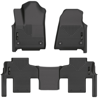 Picture of Husky Liners 2022 Jeep Wagoneer w-2nd Row Bench WeatherBeater Front & 2nd Seat Floor Liner - Blk