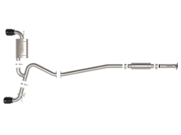Picture of aFe 22-23 Hyundai Kona N L4 2-0Lt Takeda 3in 304 SS Cat-Back Exhaust System w- Black Tips