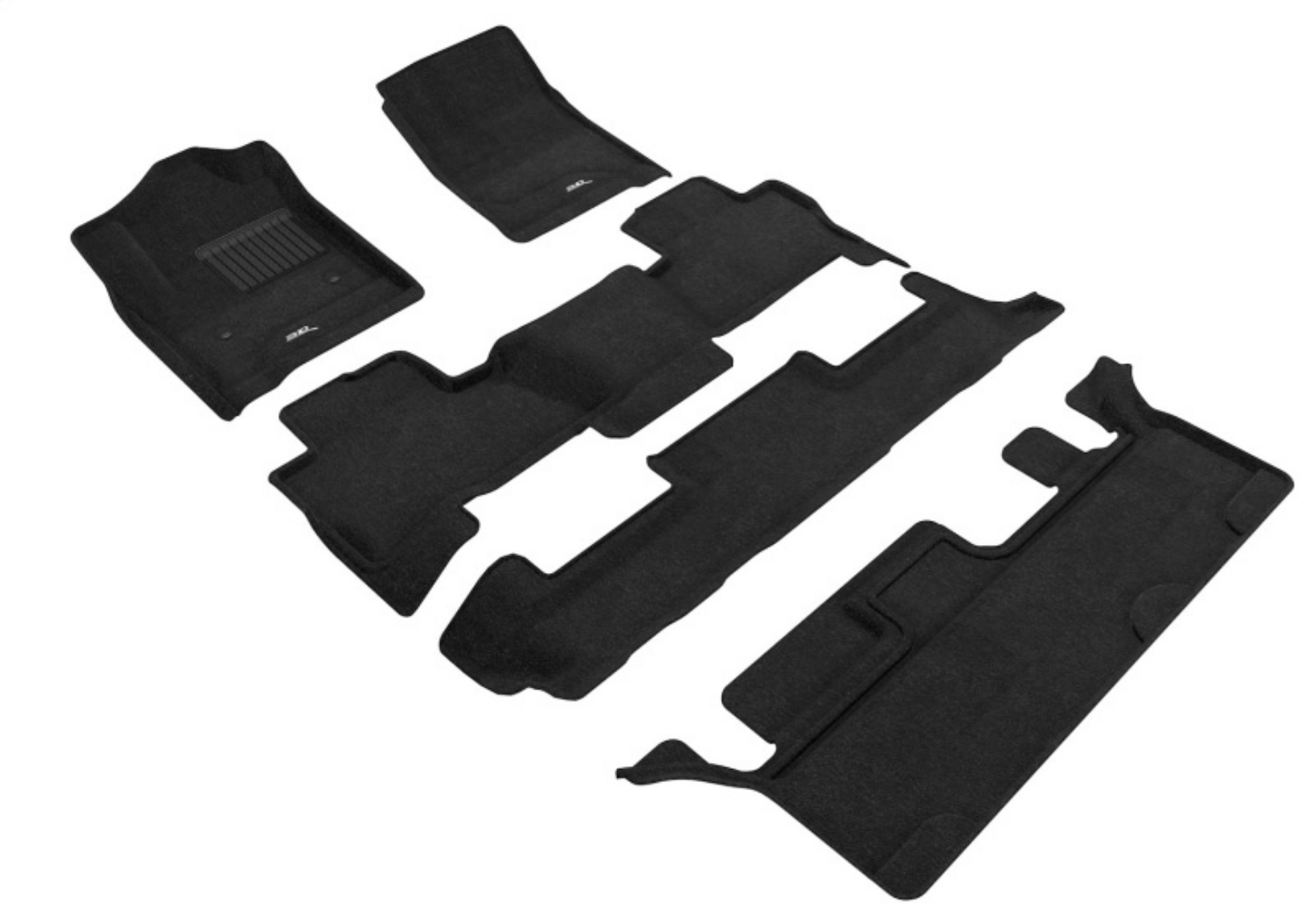 Picture of 3D MAXpider 15-20 Chevrolet Tahoe With Bench 2nd Row Elegant 1st 2nd 3rd Row - Floor Mat Set Black