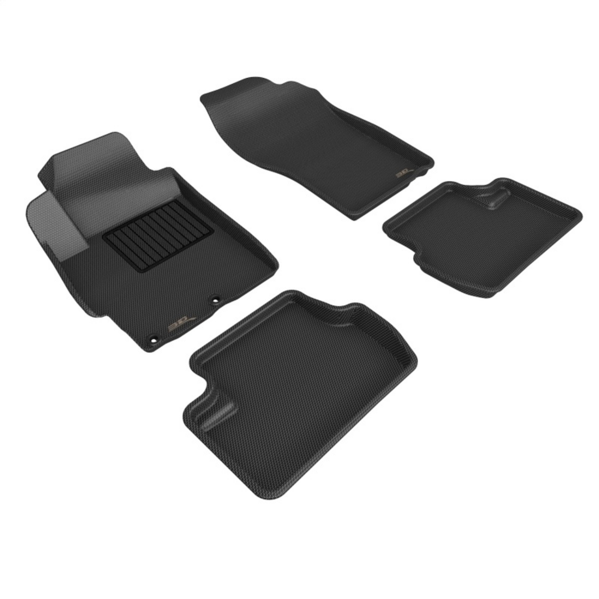 Picture of 3D Maxpider 08-15 Mitsubishi Lancer Evolution X Kagu 1st 2nd Row - Floor Mat Set Black
