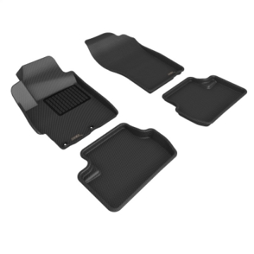 Picture of 3D MAXpider 08-15 Mitsubishi Lancer Evolution X Kagu 1st 2nd Row - Floor Mat Set Black