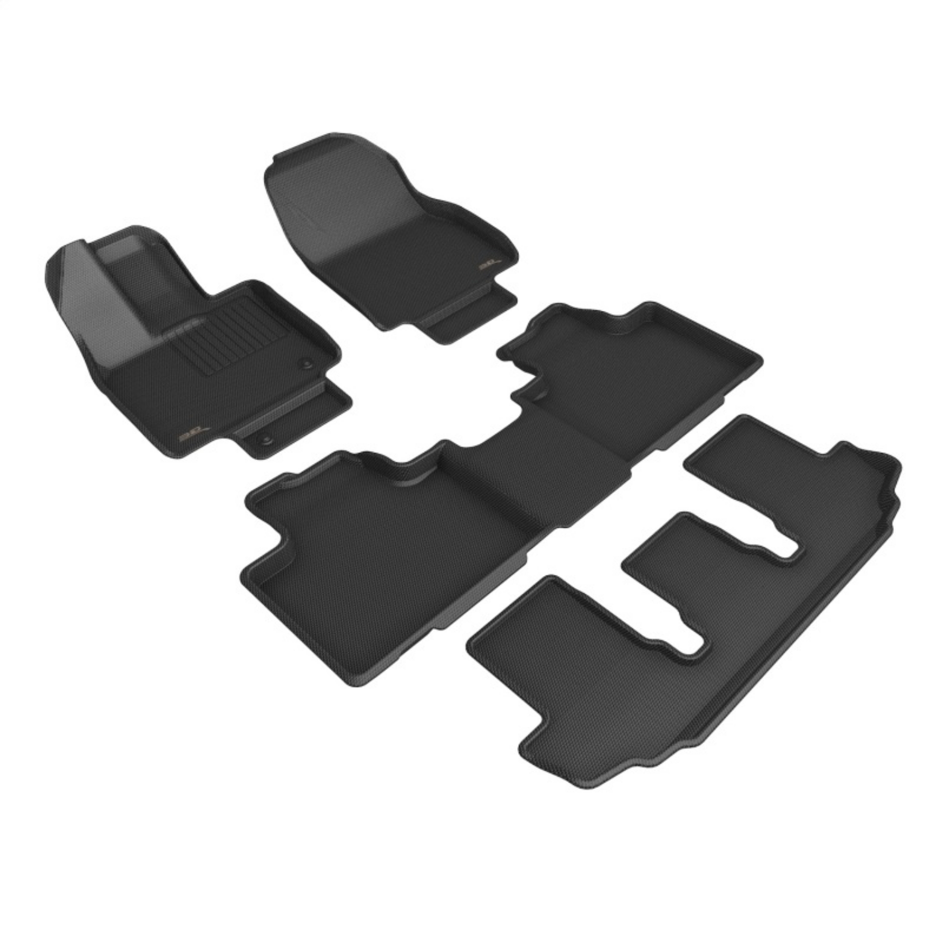 Picture of 3D Maxpider 21-22 Toyota Highlander Hybrid 2nd Row Bucket Kagu 1st 2nd 3rd Row - Set Black