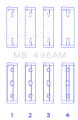 Picture of King Engine Bearings Mazda KL V6 Size STD Main Bearing Set of 4