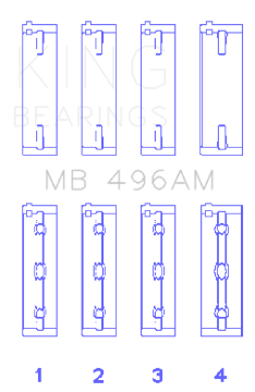 Picture of King Engine Bearings Mazda KL V6 Size STD Main Bearing Set of 4