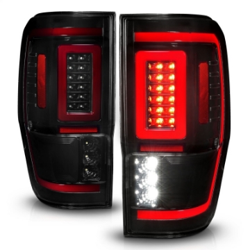 Picture of ANZO 19-22 Ford Ranger Full LED Taillights w- Lightbar Sequential Signal Black Housing-Smoke Lens