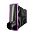 Picture of Mishimoto Universal Carbon Fiber Intercooler - Gloss Tanks - 450mm Black Core - S-Flow - BL V-Band
