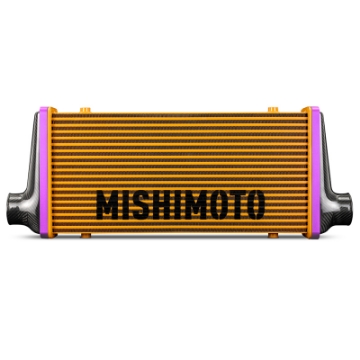 Picture of Mishimoto Universal Carbon Fiber Intercooler - Gloss Tanks - 600mm Black Core - C-Flow - DG V-Band