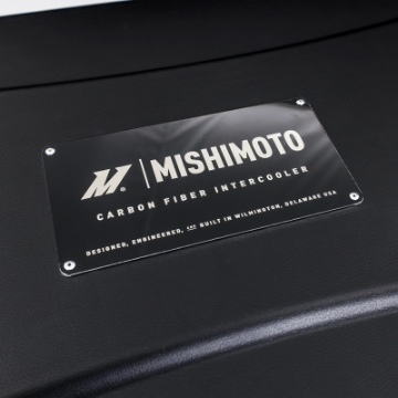 Picture of Mishimoto Universal Carbon Fiber Intercooler - Gloss Tanks - 600mm Black Core - S-Flow - BK V-Band