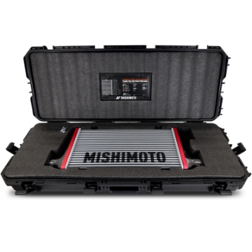 Picture of Mishimoto Universal Carbon Fiber Intercooler - Gloss Tanks - 600mm Gold Core - S-Flow - BL V-Band