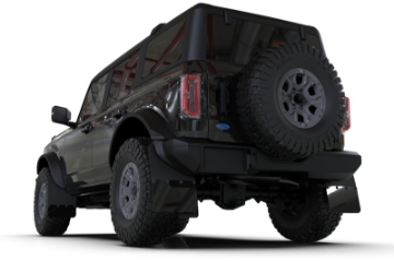 Picture of Rally Armor 21-25 Ford Bronco Steel Bmpr - NO Rptr-Sprt - NO RR-RB Blk Mud Flap w-Met- Blk Logo