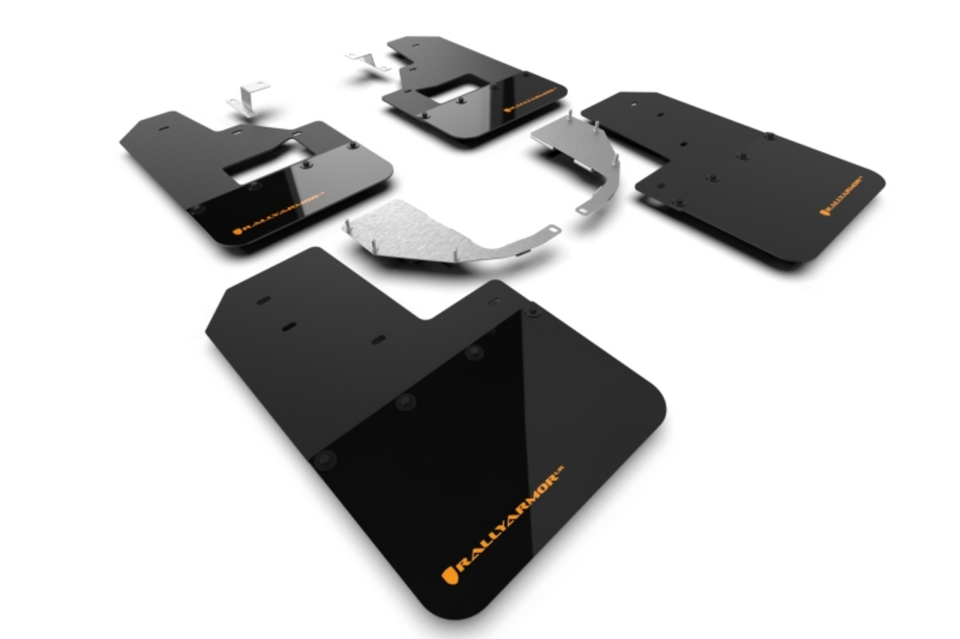 Picture of Rally Armor 21-25 Ford Bronco Steel Bmpr + RB - NO Rptr-Sprt Blk Mud Flap w-Cy Orange Logo