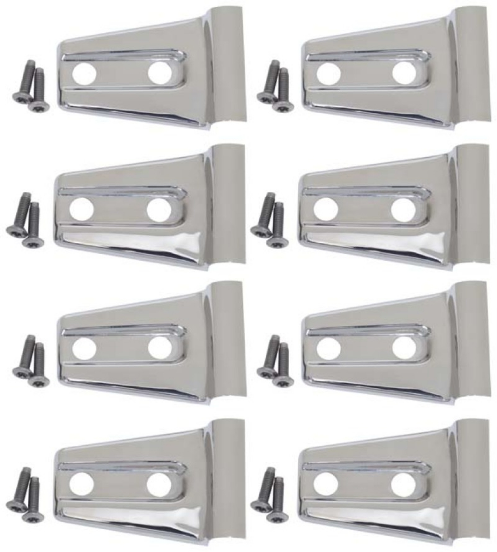 Picture of Kentrol 07-18 Jeep Wrangler JK Door Hinge Overlays 8 Pieces 4 Door - Polished Silver