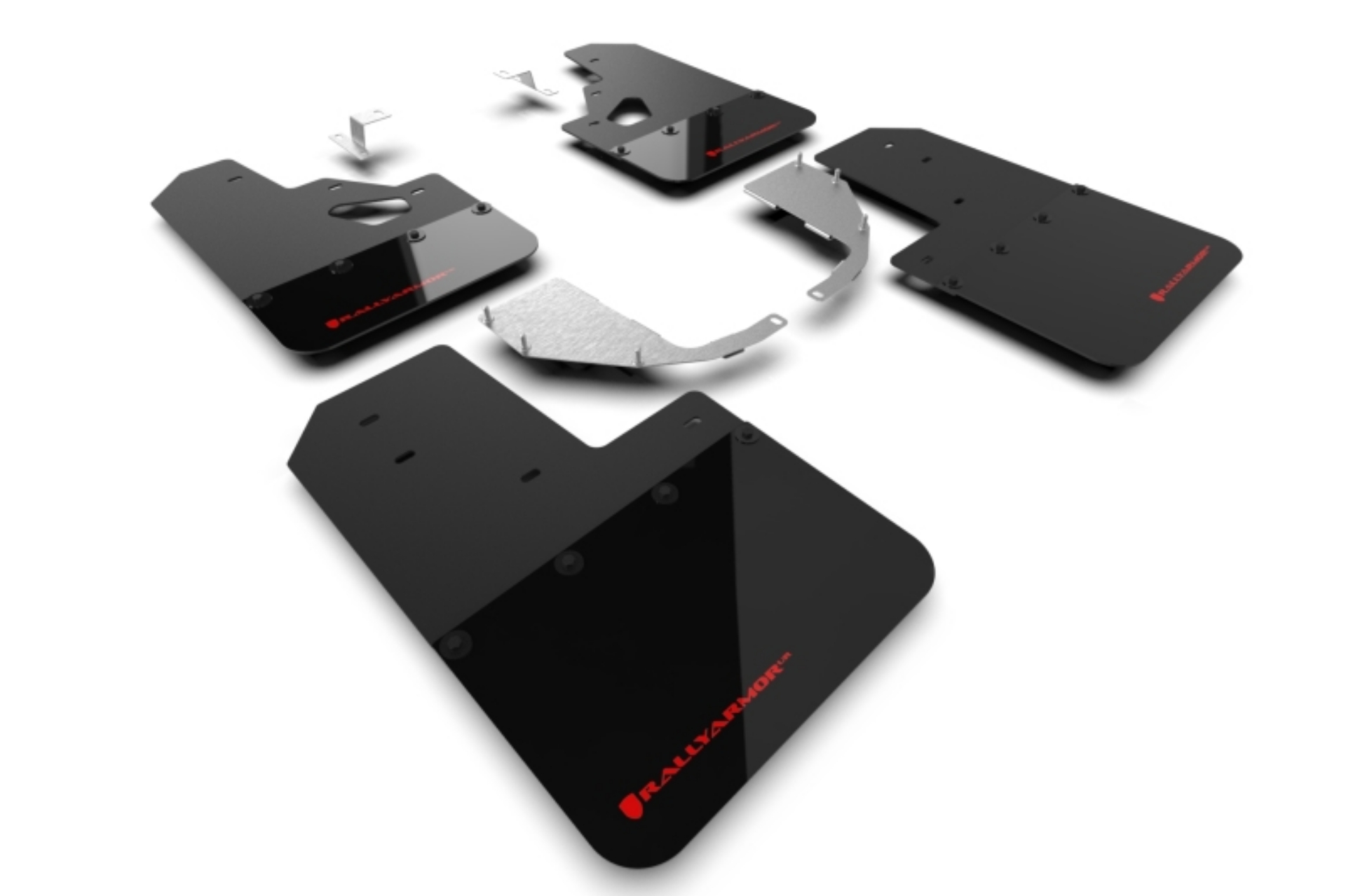 Picture of Rally Armor 21-25 Ford Bronco Steel Bmpr + RR - NO Rptr-Sprt Blk Mud Flap w-Red Logo
