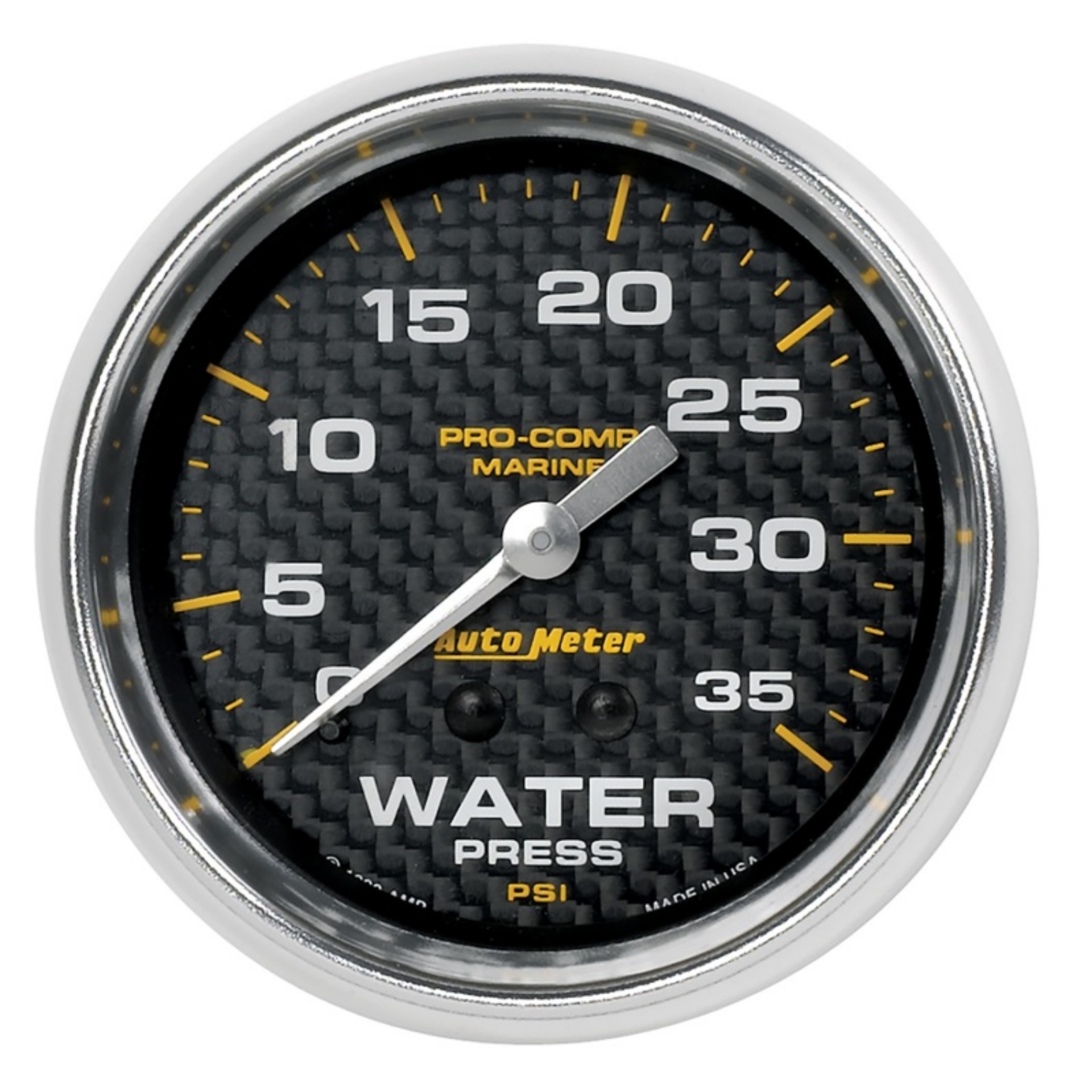 Picture of Autometer Marine Carbon Fiber Mechanical 2-5-8in 0-35PSI Water Pressure Gage