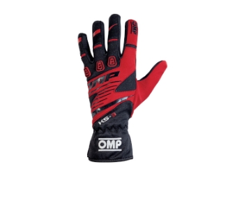 Picture of OMP KS-3 Gloves Black-Red - Size L