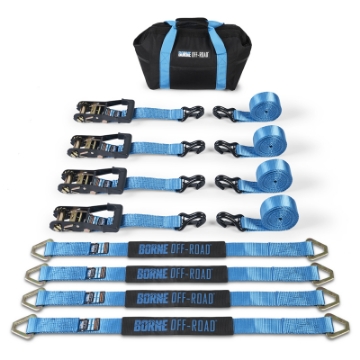 Picture of Borne Off-Road Vehicle Ratchet Tie-Down Kit 4 pack Blue