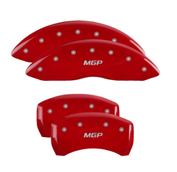 Picture of MGP 4 Caliper Covers Engraved Front & Rear 18-19 Buick Regal Sportback Red Finish Silver Characters