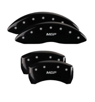 Picture of MGP 4 Caliper Covers Engraved Front-Rear 18-19 Buick Regal Sportback Black Finish Silver Characters