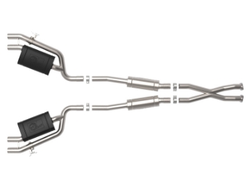 Picture of aFe Gemini XV 2-5in 304 SS Cat-Back Exhaust w-Cut-Out 18-22 Kia Stinger V6 3-3L