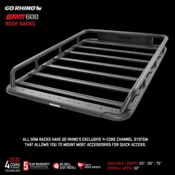 Picture of Go Rhino SRM 600 Basket Style Roof Rack 55in- - Tex- Blk