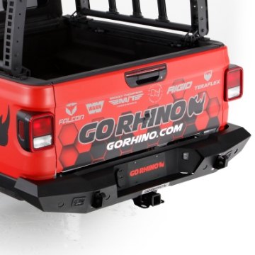 Picture of Go Rhino 20-22 Jeep Gladiator JT Trailine Rear Full Width Bumper - Tex- Blk