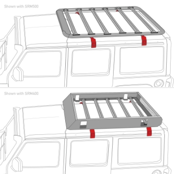 Picture of Go Rhino SRM Rack Rain Gutter Mount Kit - 4pc- Mounts to Factory Rain Gutter-Drip Rail