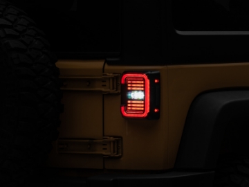 Picture of Raxiom 07-18 Jeep Wrangler JK Axial Series LED Halo Tail Lights- Black Housing Dark Smoked Lens