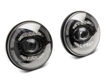 Picture of Raxiom 07-18 Jeep Wrangler JK Axial Series LED Headlights- Black Housing Clear Lens
