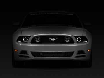 Picture of Raxiom 13-14 Ford Mustang w- Factory HIDLED Halo Projector Headlights- Black Housing Smoked Lens