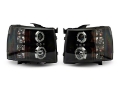 Picture of Raxiom 07-13 Silverado 1500 Super White LED Halo Projector Headlights- Black Housing Clear Lens