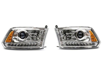 Picture of Raxiom 09-18 Dodge RAM 1500 LED Halo Headlights w- Swtchbck Turn Signals- Chrome Hsng Clear Lens