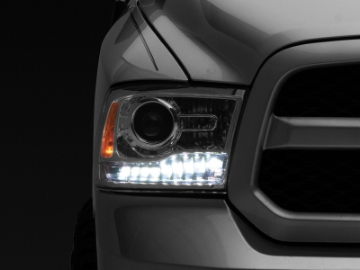 Picture of Raxiom 09-18 Dodge RAM 1500 LED Halo Headlights w- Swtchbck Turn Signals- Chrome Hsng Clear Lens