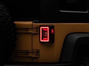 Picture of Raxiom 07-18 Jeep Wrangler JK JL Style LED Tail Lights- Black Housing - Red Lens