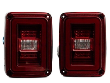Picture of Raxiom 07-18 Jeep Wrangler JK JL Style LED Tail Lights- Black Housing - Red Lens