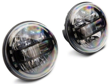 Picture of Raxiom 97-18 Jeep Wrangler TJ-JK Axial 7-Inch LED Headlights w- DRL- Black Housing Clear Lens