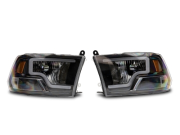 Picture of Raxiom 09-18 Dodge RAM 1500 LED Bar Headlights- Black Housing Clear Lens