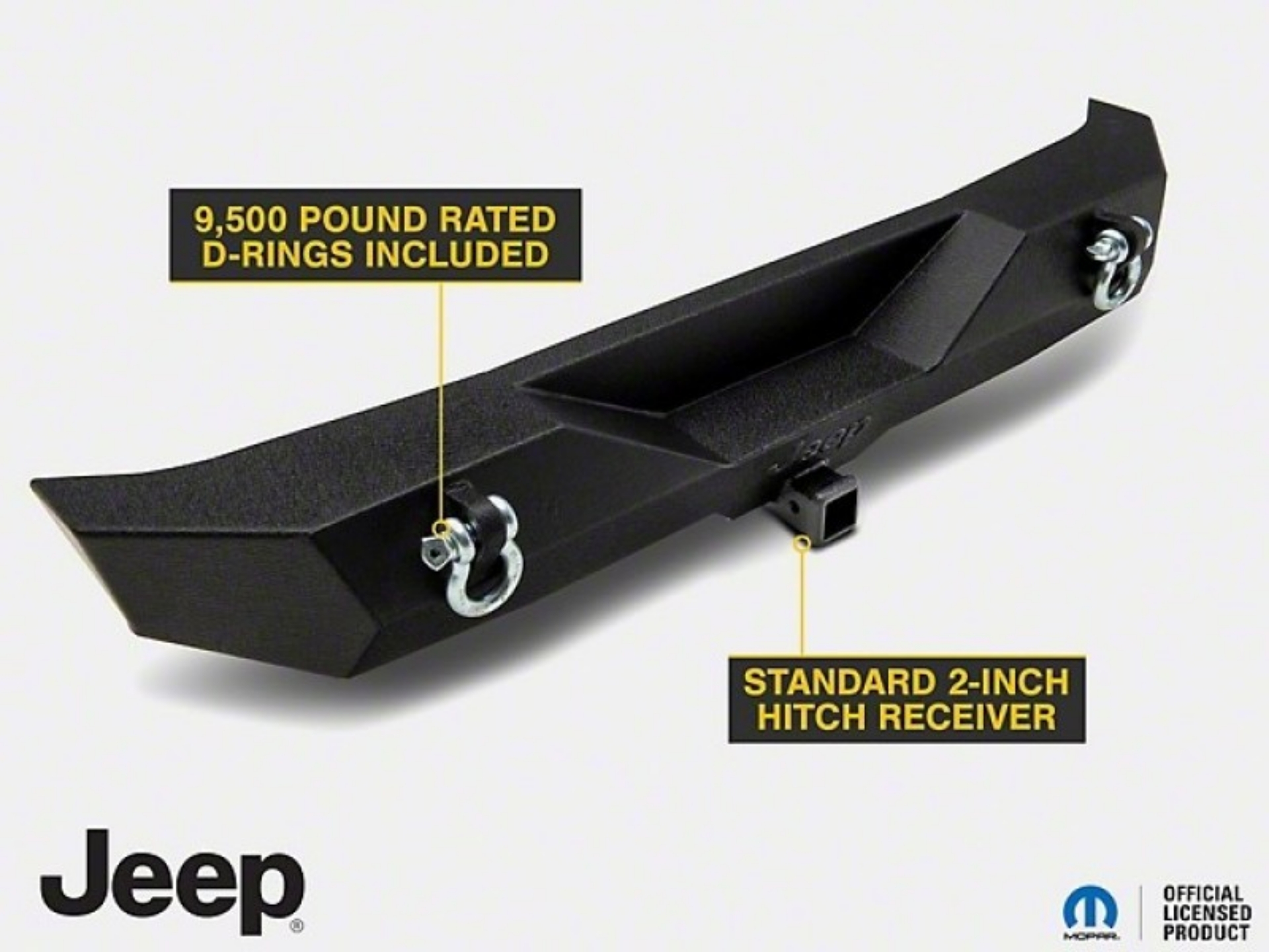Picture of Officially Licensed Jeep 07-18 Jeep Wrangler JK Trail Force HD Rear Bumper w- Jeep Logo