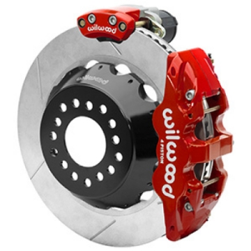 Picture of Wilwood AERO4 Big Brake Rear Electronic Parking Brake Kit - Red - Powder Coat Caliper - GT SLT Rotor
