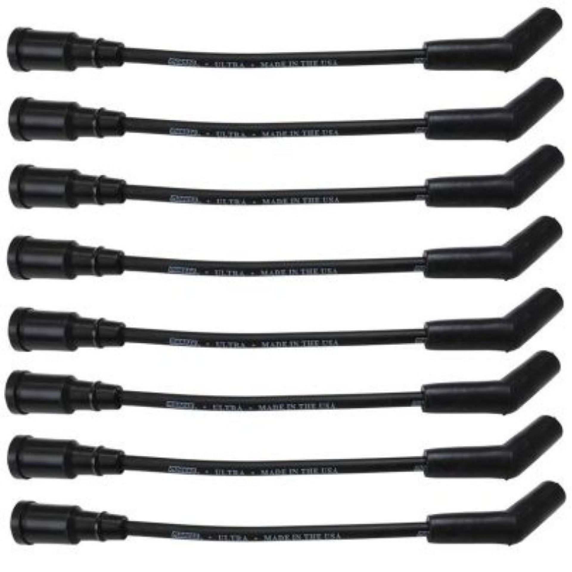 Picture of Moroso Ford 7-3L Godzilla 135 Deg Boots 8mm Unsleeved Ultra Ignition Wire Set - Black