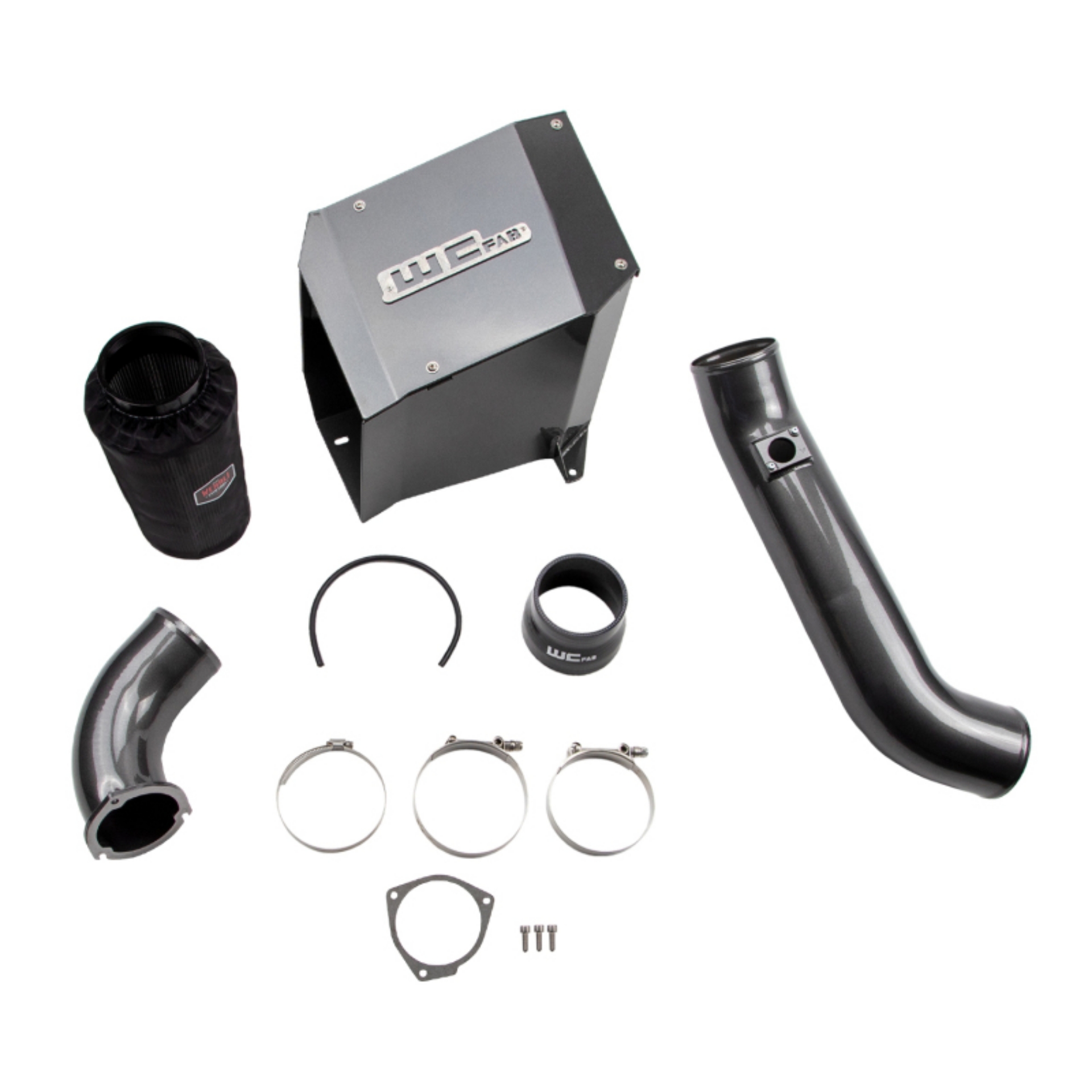 Picture of Wehrli 01-04 Duramax LB7 4in Intake Kit with Air Box Stage 2 - WCFab Grey