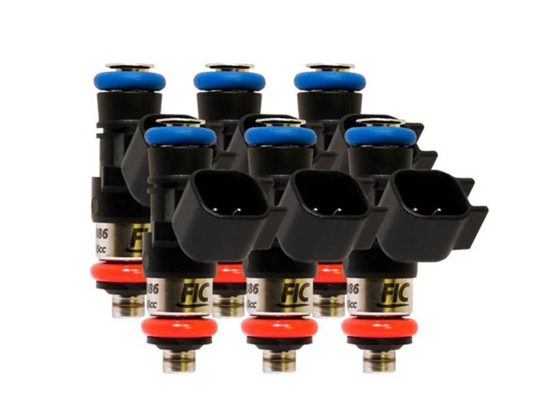Picture of 1200cc-D (130 lbs/hr at OE 58 PSI fuel pressure) FIC Fuel Injector Clinic Injector Set for Jeep 3.6L V6 engines (High-Z)