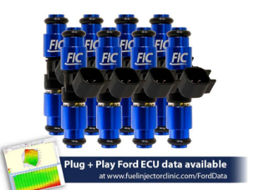 Picture of 1200cc-D (110 lbs/hr at 43.5 PSI fuel pressure) FIC Fuel Injector Clinic Injector Set for Mustang GT (2005+)/GT350 (2015-2016)/ Boss 302 (2012-2013)/Cobra (1999-2004)(High-Z)