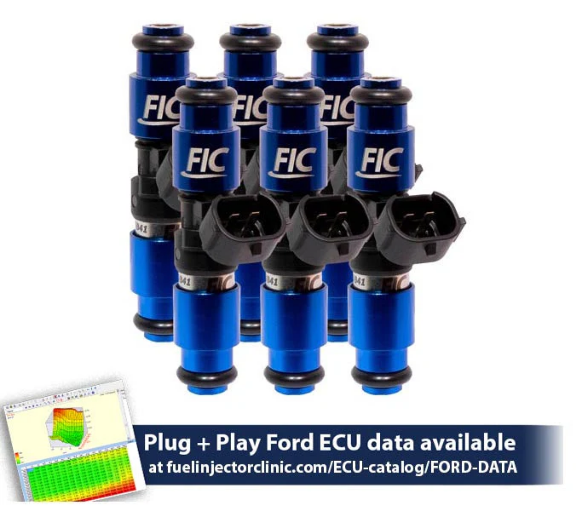 Picture of 2150cc (200 lbs/hr at 43.5 PSI fuel pressure) FIC Fuel Injector Clinic Injector Set for Ford Falcon XR6T (BA/BF)